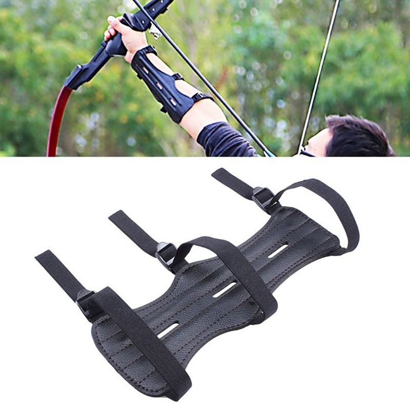 Sports Equipment Archery - หนังอุปกรณ์ยิงธนู Arm Guard 3 สายรัดป้องกัน Forearm