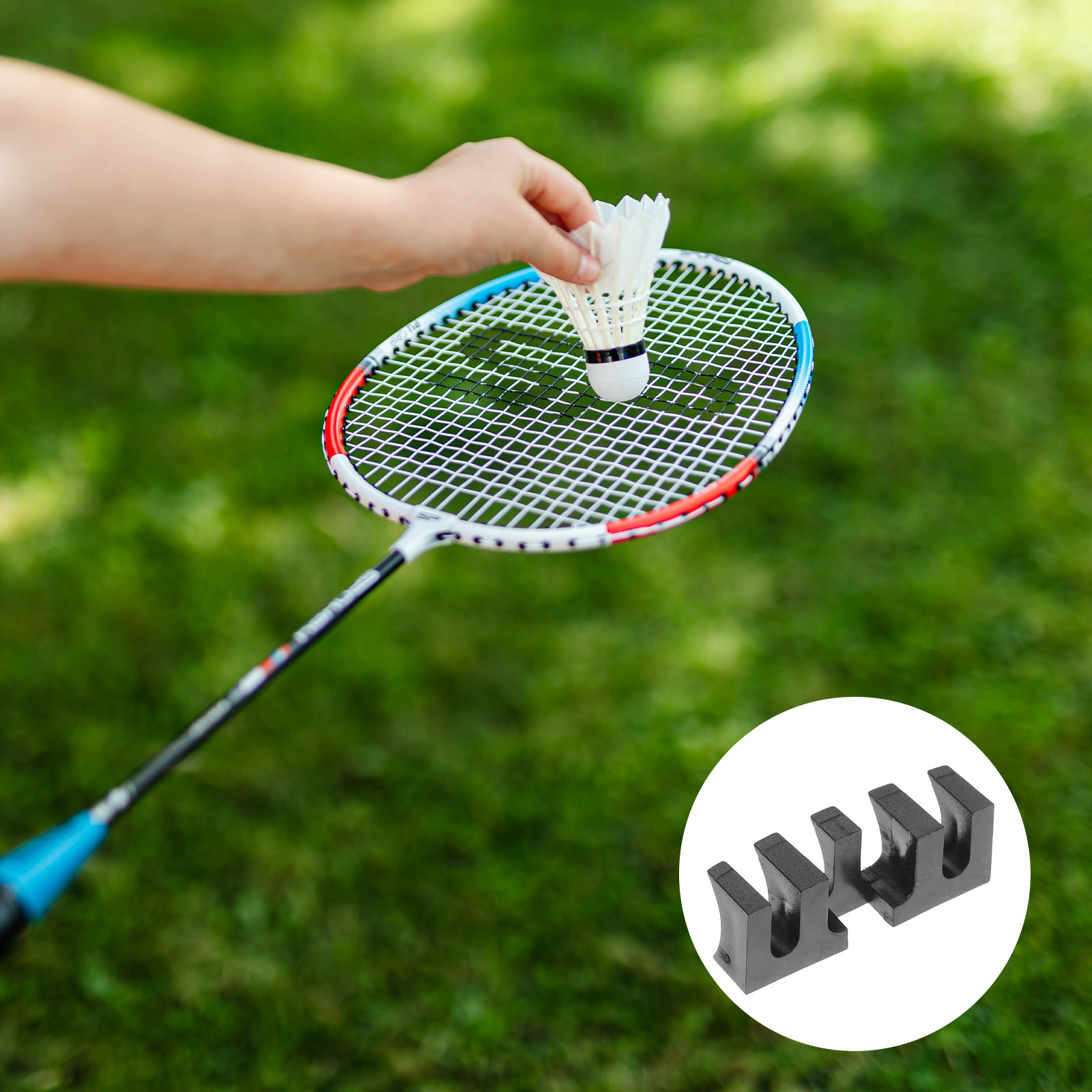 Badminton Racket Carbon - ตัวกระจายแรงกดสำหรับไม้แบดมินตัน 2 ชิ้น ช่วยเพิ่มพื้นที่สัมผัส กระจายแรงกด และป้องกันโครงไม้แบดมินตันระหว่างการใช้งาน