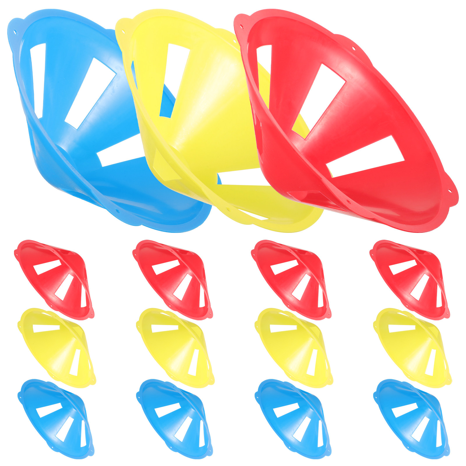Football Training Cone - กรวยฝึกซ้อมฟุตบอลกันลม 15 ชิ้น พร้อมดีไซน์พกพาสะดวก สำหรับการฝึกซ้อมกีฬาฟุตบอล บาสเกตบอล