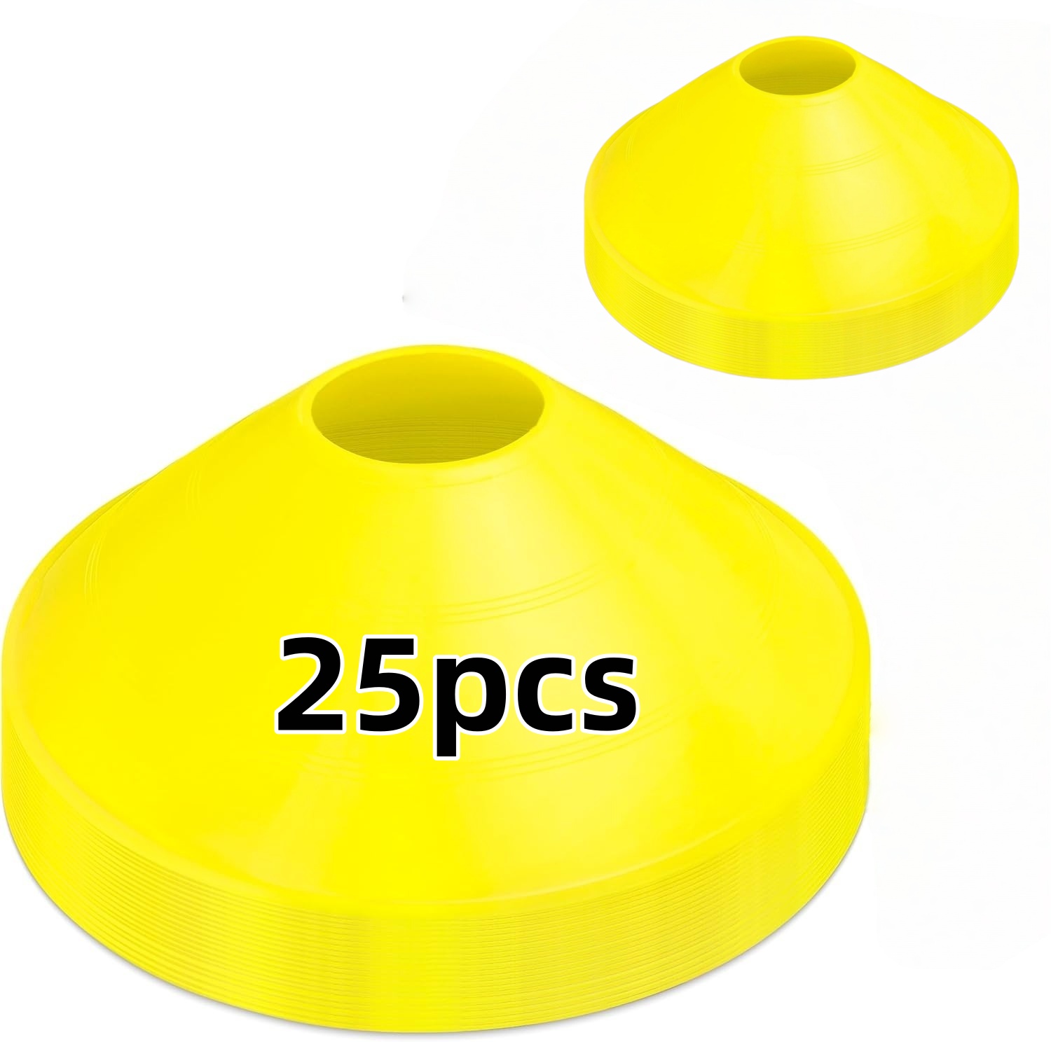 Football Training Cone - ชุดกรวยฝึกซ้อมฟุตบอล 25 ชิ้น สำหรับกีฬากลางแจ้ง อุปกรณ์ฝึกความคล่องตัว แผ่นกรวยสัญลักษณ์สำหรับบาสเกตบอลและฟุตบอล