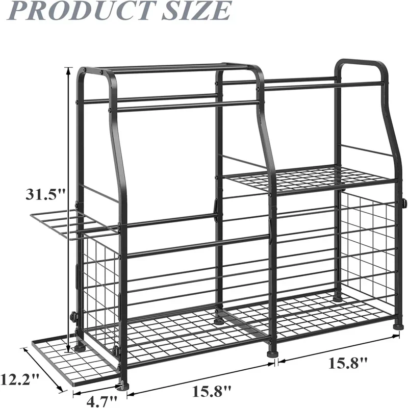 Sports Equipment Garage Organizer - ชั้นวางเก็บลูกบอล 2026 สำหรับจัดระเบียบโรงรถ ใช้ได้ทั้งในร่มและกลางแจ้ง สำหรับเก็บลูกบาสเก็ตบอล ฟุตบอล