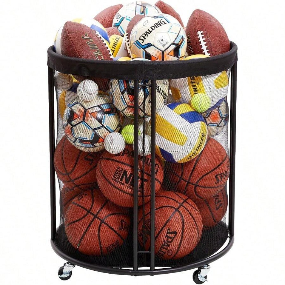 รถเข็นเก็บลูกบอลแบบแข็งแรงสำหร - Sports Equipment Garage Organizer บทวิจารณ์และราคา