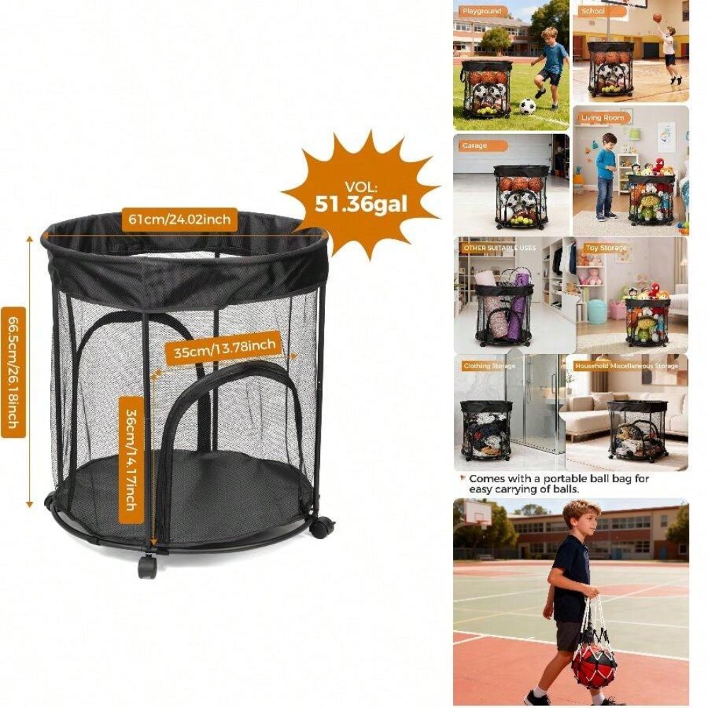 รถเข็นเก็บลูกบอลขนาด 51.36 แกล - Sports Equipment Garage Organizer บทวิจารณ์และราคา