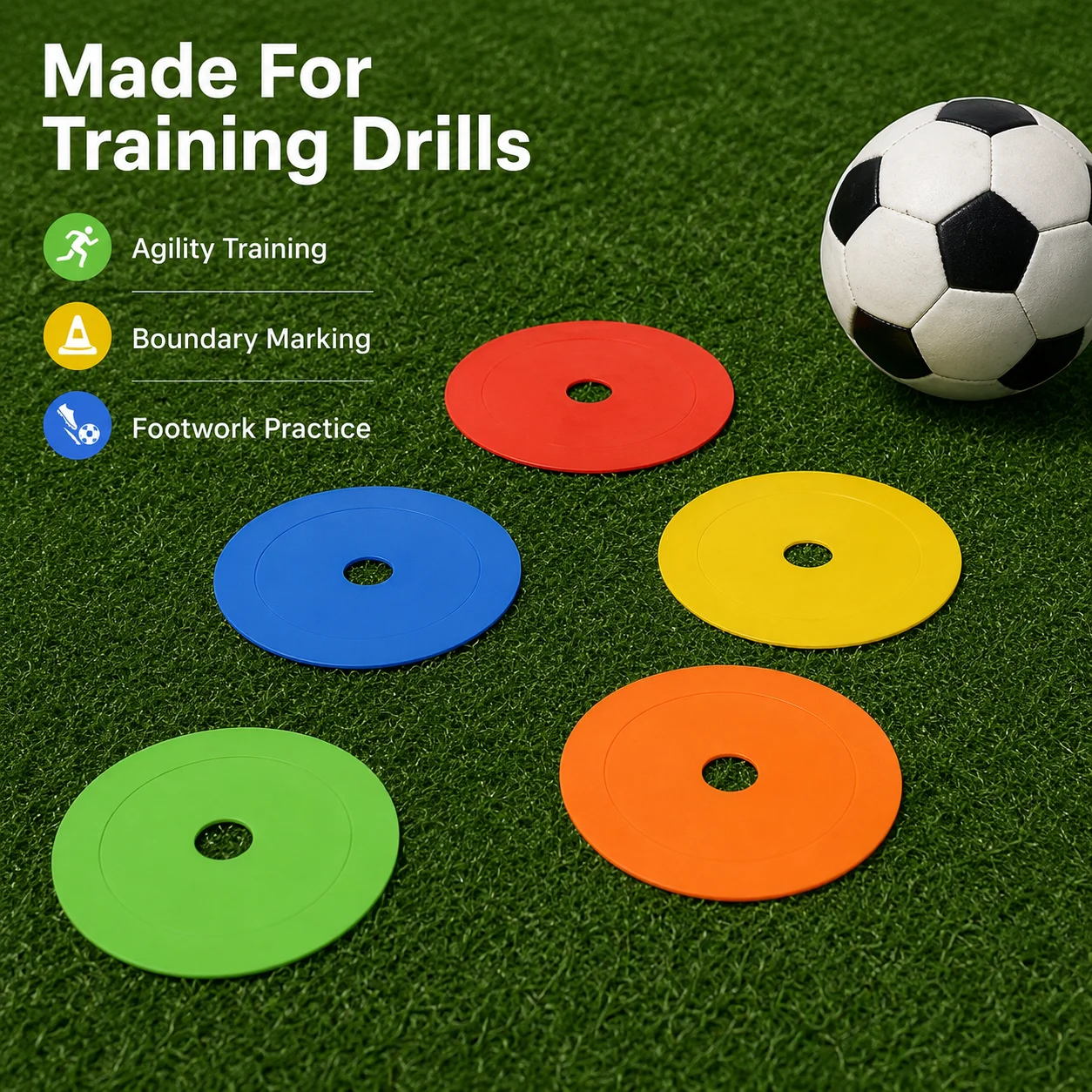 แผ่นดิสก์ฝึกซ้อมฟุตบอล TPE 10  - Football Training Cone บทวิจารณ์และราคา